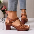 thumbnail image 4 of DeHolifer Women's Chunky Heel Sandals Trendy Open Toe Comfortable Slip On Casual Dressy Wedge Shoes for Spring Summer, 4 of 8