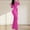 Hot Pink, variant on YHAJDS Two Piece Set for Women,Jumpsuit Solid Color Button Collar With Cargo Pockets Flared Leg And Belt Fall Winter Fashion Casual Outfit Warm Soft Comfortable Ladies Daily Wear Suits