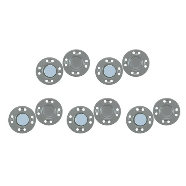 10 pares de broches de presión magnéticos de 20 mm para bricolaje gris