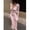 Baby Pink-L, variant on Baby Pink Deep V-Neck Lace Maxi Dress With Ruched Waist And Flared Sleeves