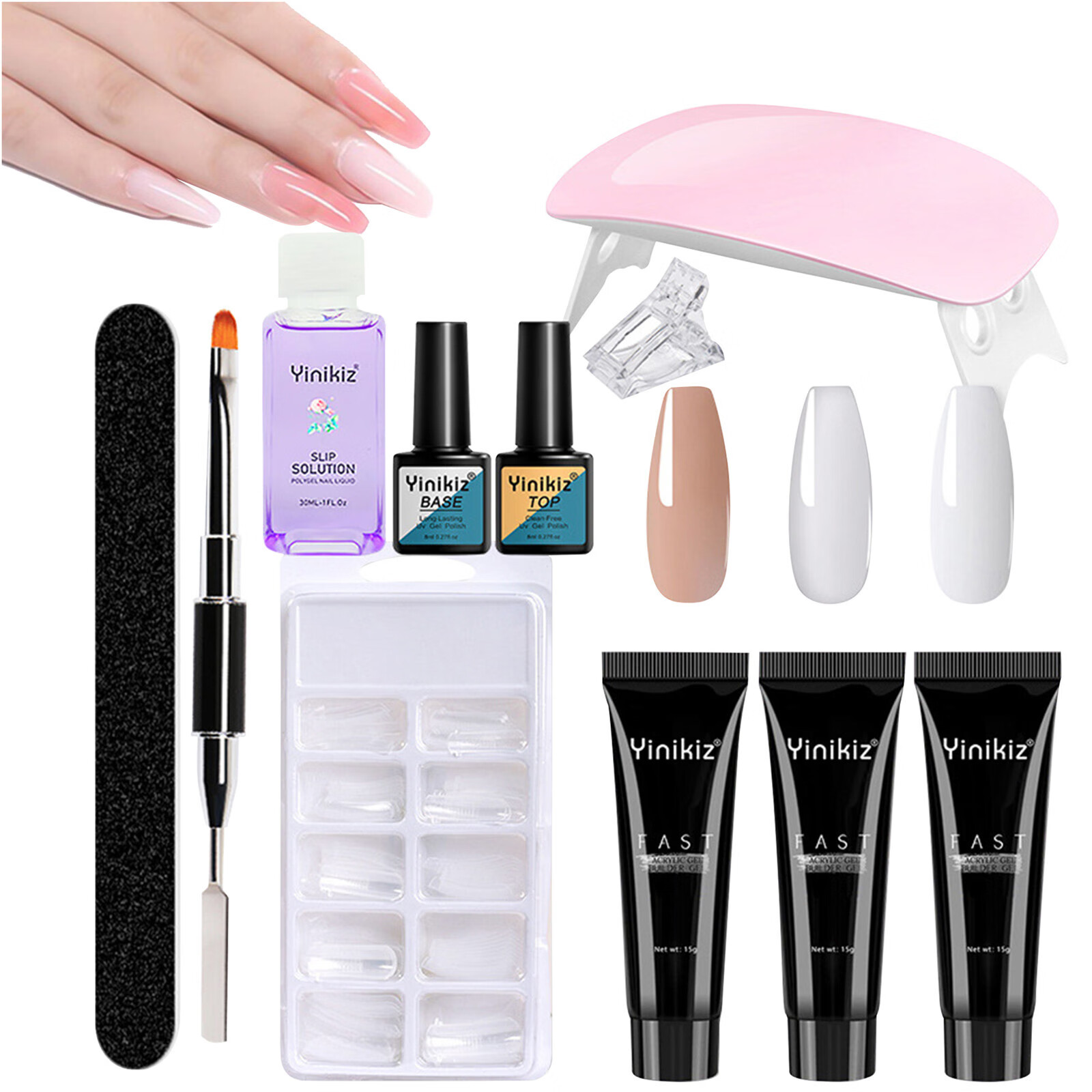 〖roliyen〗pro Beauty Tools Premium Nail Kits Nail Extension Starter Set With Suitable For 8878