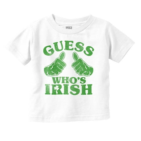 Funny Guess Who's Irish St Paddys Toddler Boy Girl T Shirt Infant Toddler Brisco Brands 5T