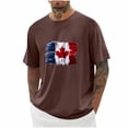 thumbnail image 1 of Pisexur T Shirts for Man , Hommes Imprimé Col Rond Mode Décontractée Manches Courtes Blouses Col Rond Chemises Marron, 3TG Chemises de Golf Hommes & Chemises Hommes, 1 of 6