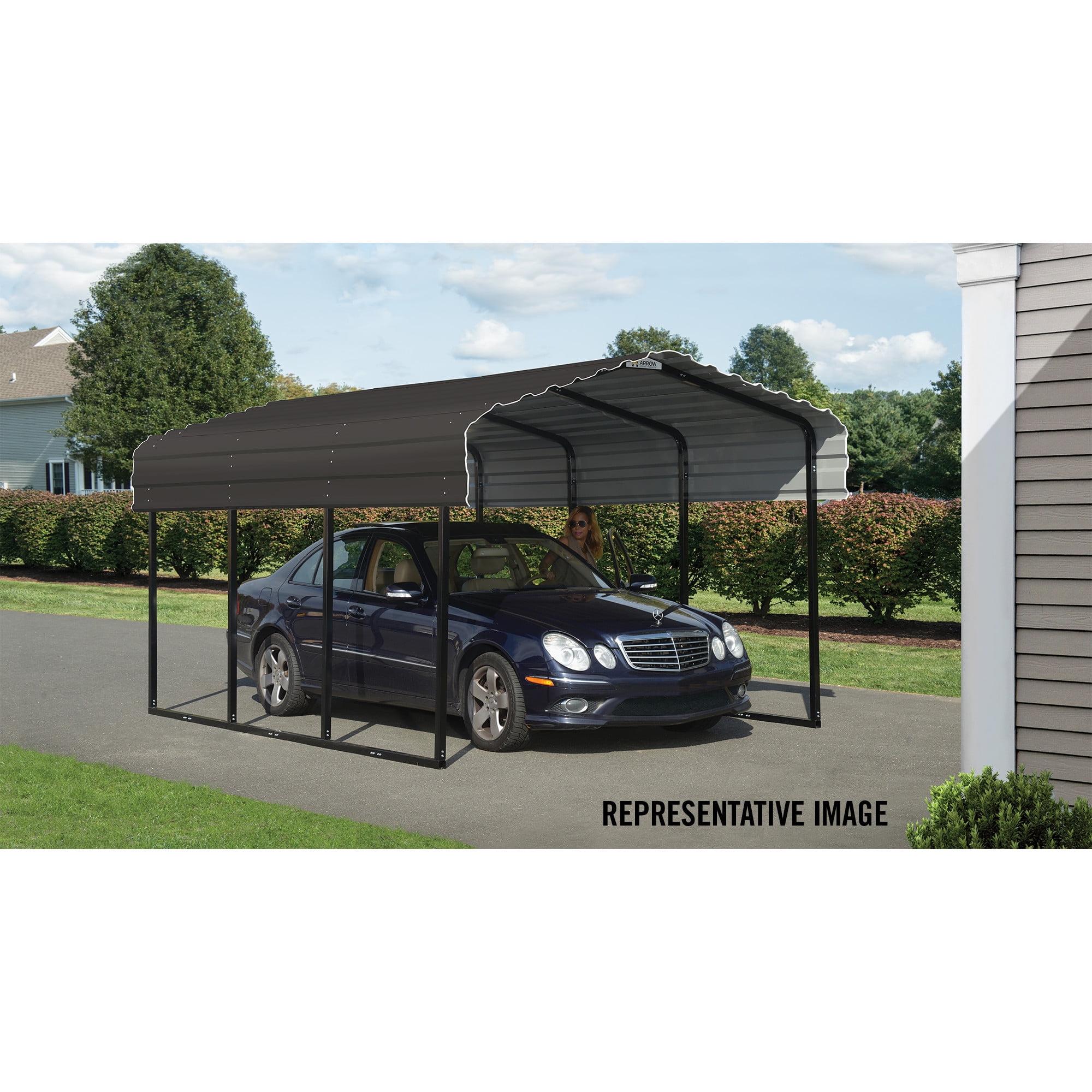 Arrow 10 x 29 x 7 ft Charcoal Carport