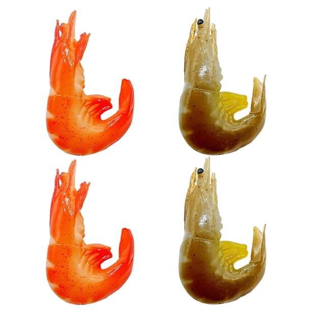 EeaseMX modelos de camarones artificiales realistas, modelos de comida para camarones, juguetes de animales para niños.