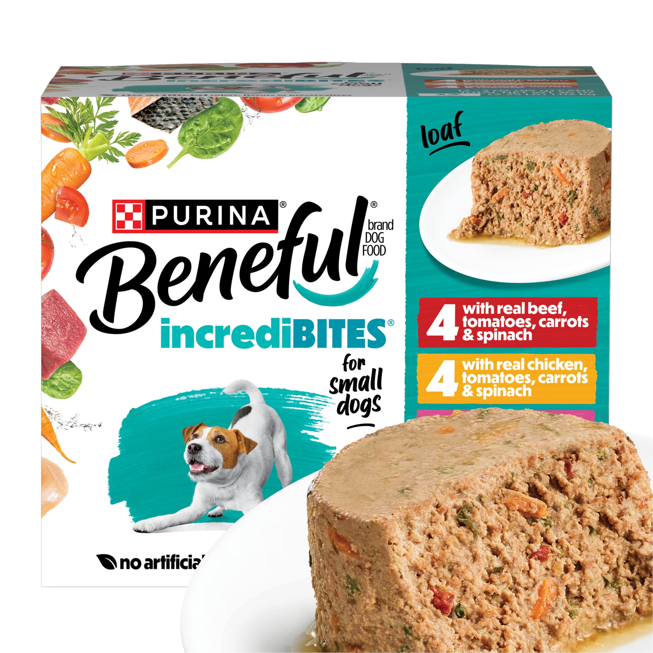 (2 pack) Purina Beneful Incredibites Beef, Chicken, & Salmon Flavored Small Breed Wet Dog Food Variety Pack, 3 oz.