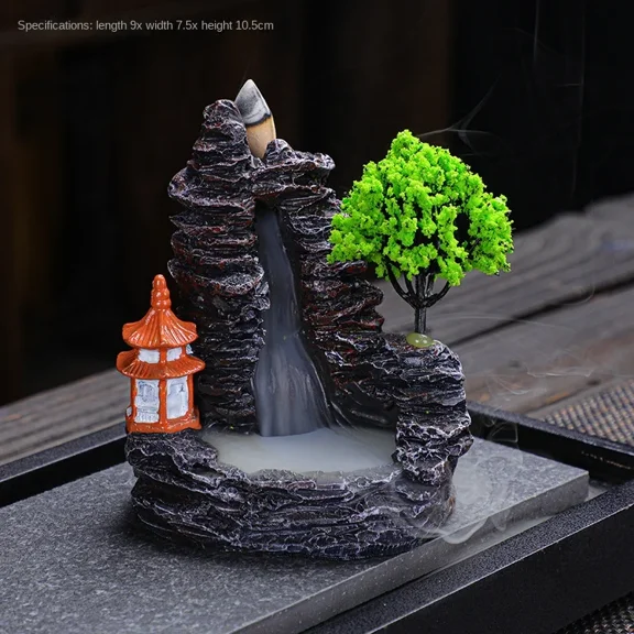 2025 Resin Reflux Incense Burner Tower Sandalwood Decoration Home Indoor Aromatherapy Mosquito Repellent Incense Burner Ornament