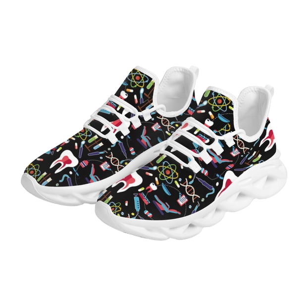 Zapatos planos de enfermera para mujer, zapatillas con estampado de dibujos animados de enfermera, de malla transpirable, para primavera