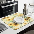 thumbnail image 3 of Microfibre Drying Mat for Kitchen Floral Yellow Blossom Dish Drying Drainer Mat Absorbent Drying Mat Washing Up for Glass, Plate & Cup 16inch X 18inch, 3 of 7