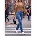thumbnail image 4 of Cueply Long Sleeve Thermal Shirts for Women Lace Fleece Lined Stretch V Neck Tops Undershirt Base Layer, 4 of 8