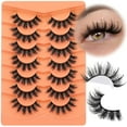 thumbnail image 2 of Mink Lashes Full Volume False Eyelashes 18mm Dramatic Faux Mink Eyelashes Natural Look Cat Eye Volume Eye Lashes Multipack, 2 of 13