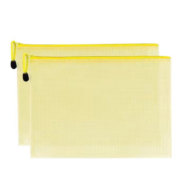 Plastic Storage Bags 2pcs Transparent Waterproof File Bags A4 A5 File Holder Mesh Pockets