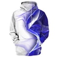thumbnail image 2 of Men's Oversized Colorful Stripe Print Hooded Sweatshirt, Long Sleeve Loose Fit Fleece Pullover for Casual Wear, Graphic Hoodie,Blue,6XL, 2 of 4