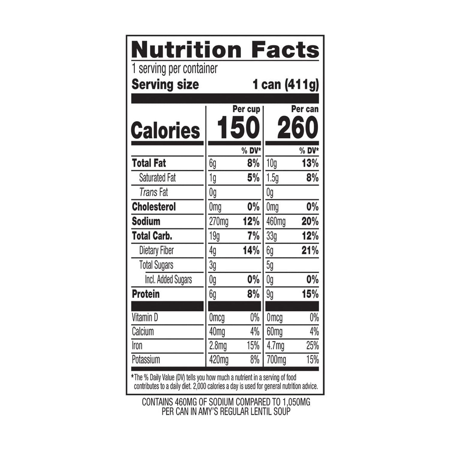 Amy’s Soup, Organic Light in Sodium Lentil Soup, Made With Organic Lentils, Canned Soup, 14.5 Oz