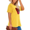thumbnail image 2 of Anbech Plaid Heart Plus Size T-Shirts for Women Graphic Red Heart Print Short Sleeves Tees Plus T-Shirt with Round Neck, 2 of 4