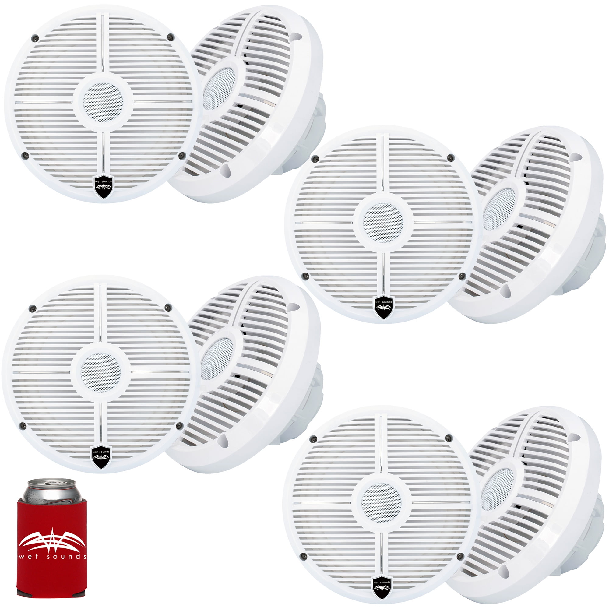 Pair Wet Sounds Recon 6 XW-W RGB LED Recon Series 6.5 60-Watt RMS Coaxial Speakers with White XW Grilles Pair Wet Sounds Recon 6 XW-W RGB LED Recon Series 6.5 60-Watt RMS Coaxial Speakers with White XW Grilles