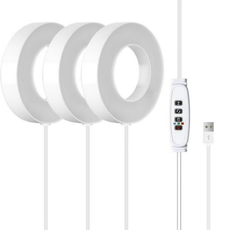 Full Spectrum LED Grow Light Auto on/ Timer Ceiling Under Cabinet Plant Growing Lamp Yellow and White Light 3 Pc