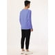 thumbnail image 4 of Camisea rayas pahombre, cuello redondo, manlarga, informal, de algodón, camiseta, top 46, rayas azul marino, 4 of 5