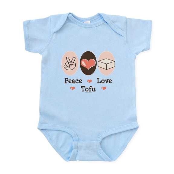CafePress - Peace Love Tofu Infant Bodysuit - Baby Light Bodysuit, Size Newborn - 24 Months