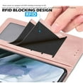 thumbnail image 6 of Crossbody Cell Phone Wallet Case for Galaxy S21 S21 Ultra S21 Plus S21+ 5G, Njjex PU Leather [Shoulder Wrist Straps] [RFID Blocking 3 Card Slots 3] Flip Folio Wallet Case Cover -Rose Gold, 6 of 9
