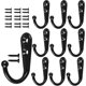 thumbnail image 1 of 10 Pcs Single Robe Coat Hooks, Metal Coat Hook Hanger With 20pcs Screws, Door, 1 of 5