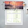 thumbnail image 4 of Lighthouse Kitchen Valance Curtain Rod Pocket Nautical Sailboat Watercolor Blue Ocean Thermal Insulated Room Darkening Curtain for Dinning Room 54 by 18 in, 1 Panel, 4 of 6