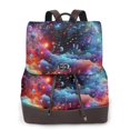 thumbnail image 1 of Easygdp Outer Space Floating Numbers And Letters Mochila de Cuero para Mujeres, Bolso de Hombro, Bolsos de Mano de Moda para Trabajo y Viajes, 1 of 4