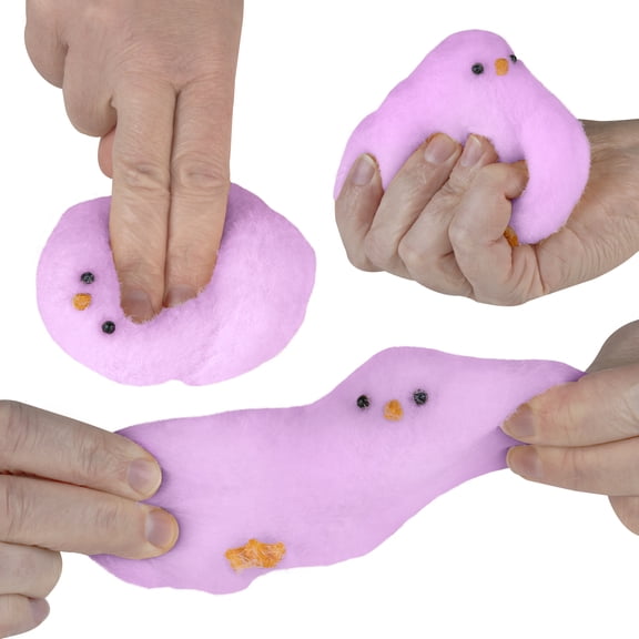 ORB Tabalicious TABA Squishy Chick (Pink) - TABA Squishy Fluffs - Squish and Squeeze These Soft, Sticky, TABA Squishies, Perfect for Stress Relief - Sensory and Fidget Toys for Kids and Adults