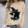 thumbnail image 2 of Jsaierl Halloween Sweatshirts for Women Plus Size Witch Graphic Pullovers Soft Going Out Round Neck Long Sleeve Shirt Tops Halloween Clothes, Sizes S-2XL, 2 of 7
