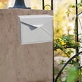 thumbnail image 1 of Hierro Horizontal Moderno Buzón de bloqueo Carta Buzón Durable Clave Periódicos Titular Seguro Buzón de Puerta principal Decoraciones blanco BLESIY Buzón de montaje en pared, 1 of 8