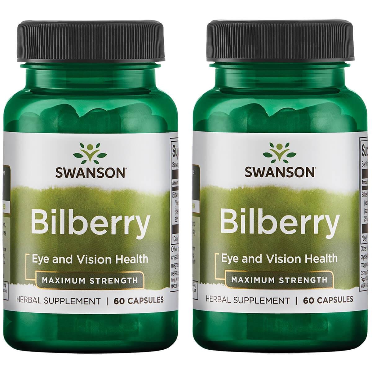 Swanson Bilberry Maximum Strength 250 mg 60 Caps 2 Pack