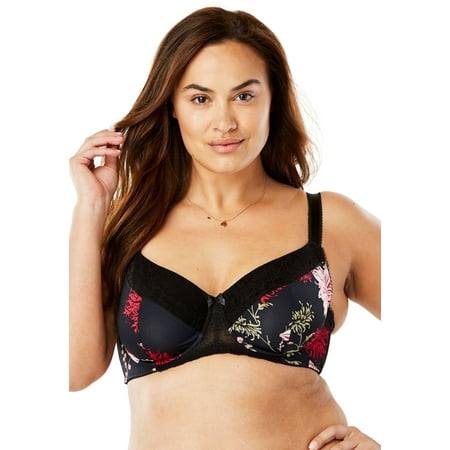 Scalloped Floral Underwire - Amoureuse Plus Size Full Coverage Lace-trim Cup Underwire Bra
