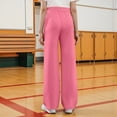thumbnail image 3 of WMTBSRSW Teen Girls High Waisted Dress Pants Kids School Uniform Slacks with Pockets Casual Straight Leg Trousers Pink 6-7Years, 3 of 7