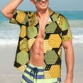 thumbnail image 5 of Yiaed Bee honey Print Hawaiian Shirt for Men Short Sleeve Button Down Shirts Beach Shirts for Men-Small, 5 of 5