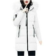 thumbnail image 1 of Veste d'Hiver pour Femmes Veste d'Hiver Épaisse pour Femmes Col Fermeture Éclair Poche Manteau Chaud Coton Chandail à Capuchon Vêtement d'Extérieur, 1 of 4