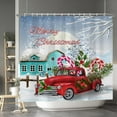 thumbnail image 3 of Merry Christmas Shower Curtains Set Red Truck Candy Cane Vintage Farmhouse Full Moon Snowflake Shower Curtain Sets with Hooks 84x72 Inches for Bathroom Bath Decor Waterproof Polyester Fabric, 3 of 5