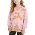 thumbnail image 2 of Piuwrlz Sweat Top for Teen Girls Winter Sweatshirts Loose Pocket V-neck V-neck Hoodie Pink Size 11 Years, 2 of 7