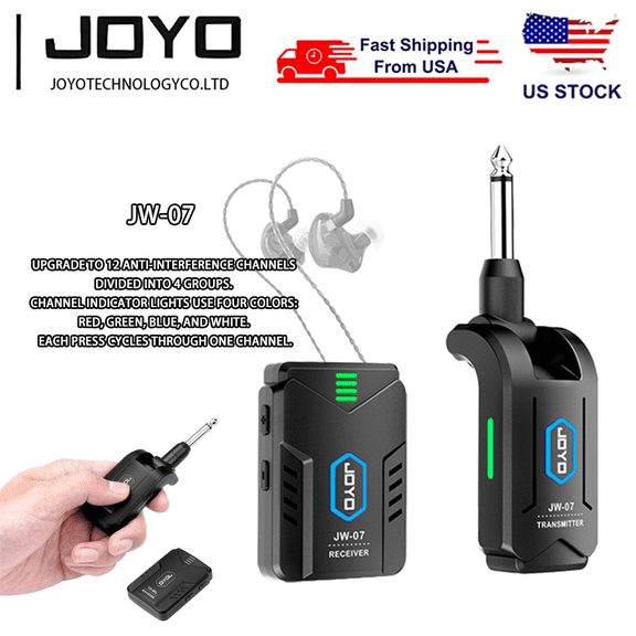 JOYO JW-07 Wireless in Ear Monitor System 2.4G Auto Pairing Stereo Transmitter Receive