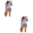 thumbnail image 4 of Qarigey Camiseta de mujer con volantes de Color sólido cuello estética linda blusa suelta fiesta noche Club verano Top niñas ropa Type3 NO3, 4 of 6