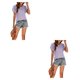 thumbnail image 2 of Sonducket Camiseta de manga corta para mujer, suéter calado bonito estético, blusa para fiesta, trabajo, verano, moda, Top, ropa elegante para Type3 NO3, 2 of 6