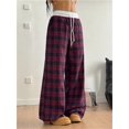 thumbnail image 2 of Pantalones de pijama a cuadros for mujer, pantalones casuales holgados con cintura elástica, cómodos pantalones de salón, pantalones holgados for dormir con bolsillos, 2 of 7