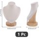 thumbnail image 2 of 1 Soporte de exhibición de collares con forma de busto, de terciopelo blanco, con base de madera. Organizador de joyas., 2 of 9