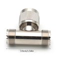 thumbnail image 3 of 1-Pack PL-259 UHF Triple Tee Connector UHF Male PL259 to Dual UHF Female SO239 Adapter RF Coaxial Connector UHF T Shape, 3 of 4