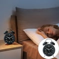 thumbnail image 2 of Clearance! [Non Ticking Twin Bell Alarm Clock Metal Frame 3D Dial with Backlight Function Desk Table Clock for Home Clock,Black, 2 of 9