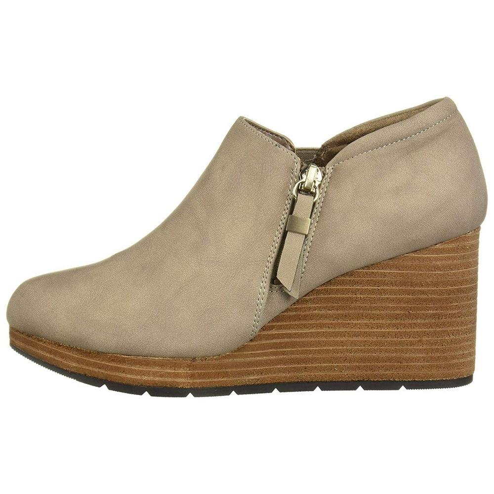 dr scholl's create wedge bootie gray