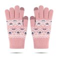 thumbnail image 4 of Hontri Gloves for Women Cold Weather Screen Gloves Snow Flower Warm Knit Winter Gloves Christmas Gifts Stocking Stuffers for Women Gloves for Women Pink, 4 of 5