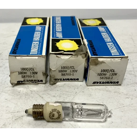 RHEA- Sylvania 100Q/Cl 58760-1 Tungsten Lamp 100W 130V (Lot Of 3)