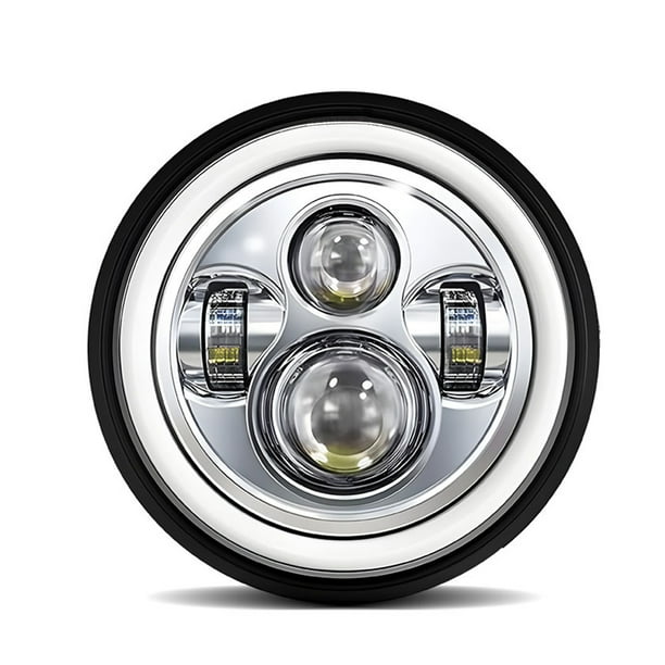 Faros de automóviles 1 faro LED de 7 pulgadas para coche y motocicleta con DRL/señal de giro/luz baja/luz alta de 7 pulgadas, faro redondo 6000 K 140 W IP67 impermeable de repuesto para Jeep Wrangler