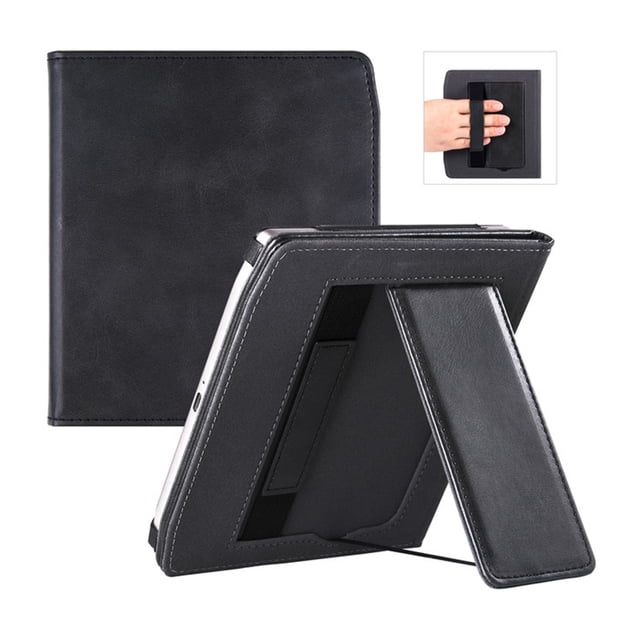 TFixol 7-Inch PU Leather Case for PocketBook 700 Era & Color E-Reader - Auto Sleep/Wake, Hand Strap, Foldable Stand, Scratch-Resistant, Black