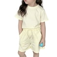 thumbnail image 2 of BOOMNY Toddler Girls 2 Peice Pajamas Sets Soft Short Sleeve Sleepwear Tops Shorts Pjs Set for Kids Cozy Loungewear Homewear, 2 of 4
